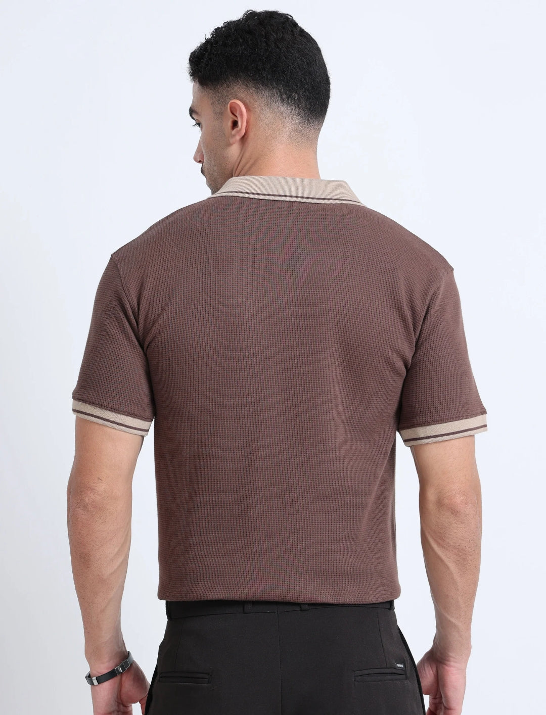 Stitchung brown polo tshirt
