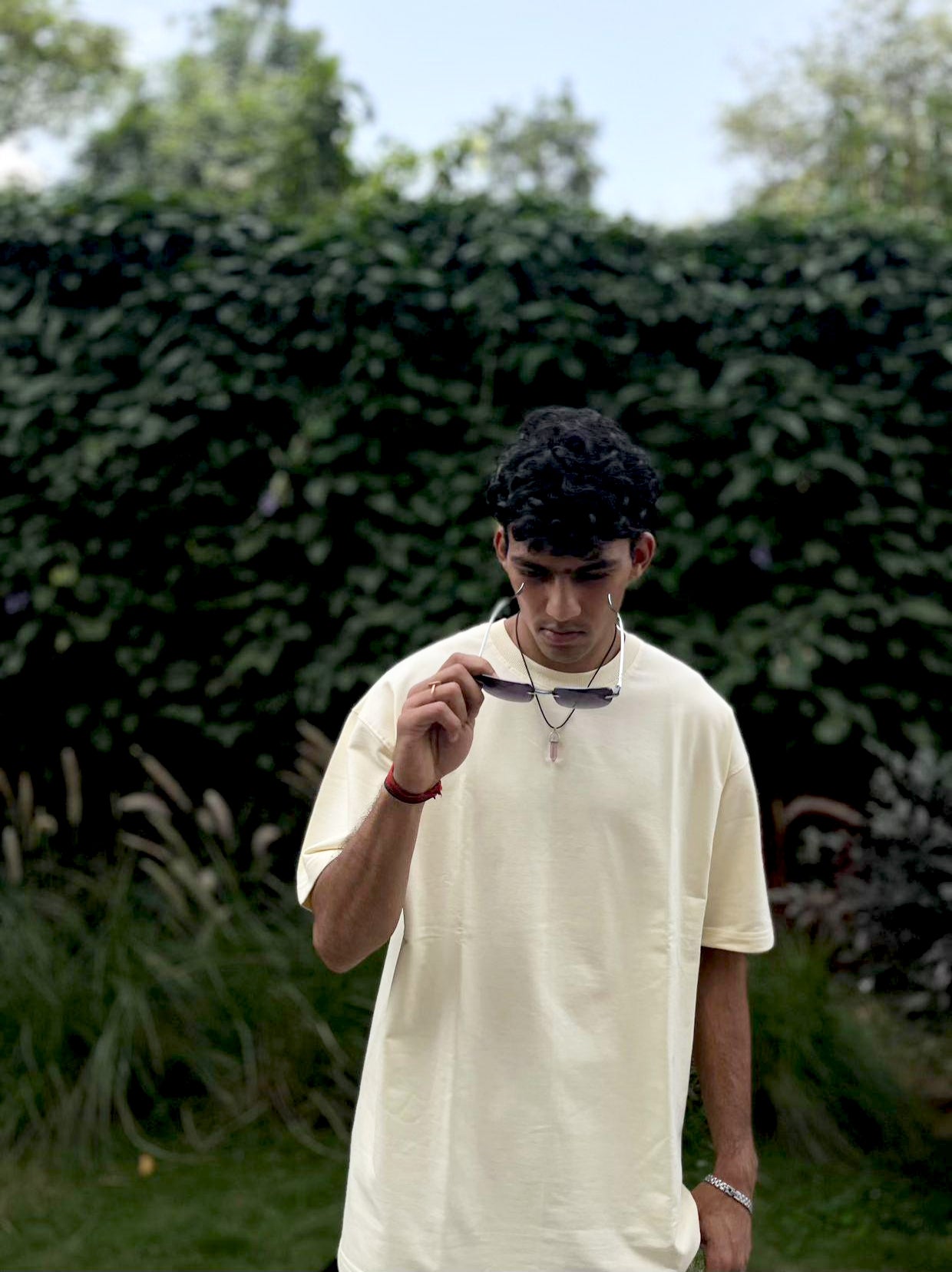 Stitchung cream oversized t shirt