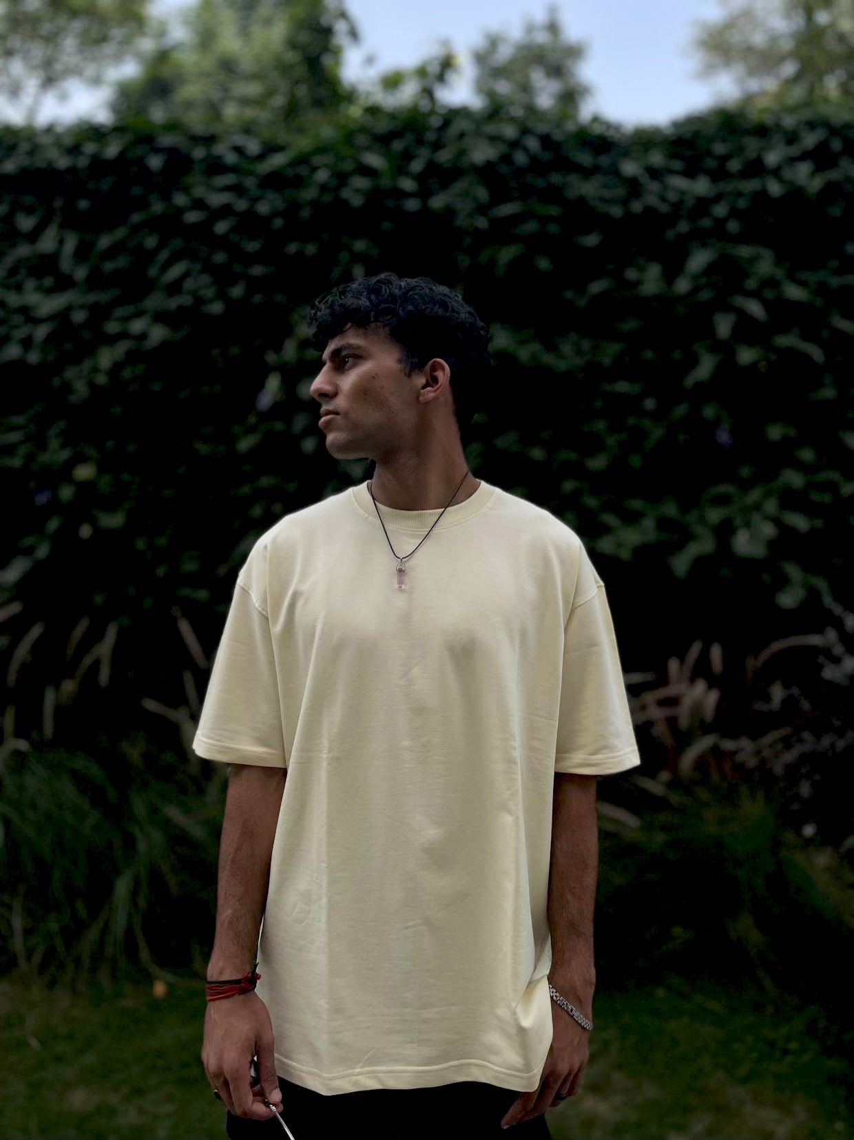Stitchung cream oversized t shirt