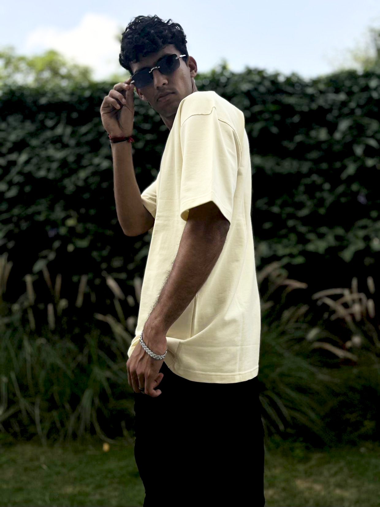 Stitchung cream oversized t shirt